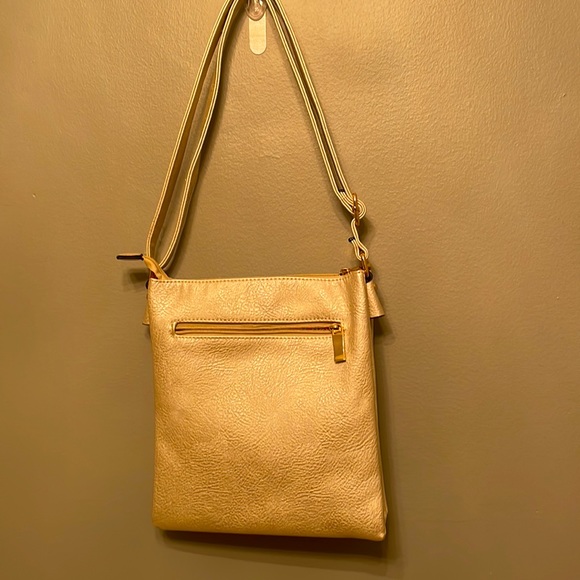 Rhinestone embellished gold shoulder handbag - Picture 2 of 4